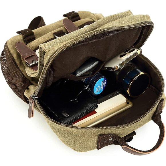 Canvas Messenger Bag Small Crossbody Shoulder Bag Casual Storage for Daily Use - Picture 7 of 9